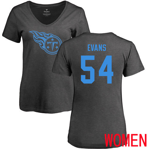 Tennessee Titans Ash Women Rashaan Evans One Color NFL Football #54 T Shirt